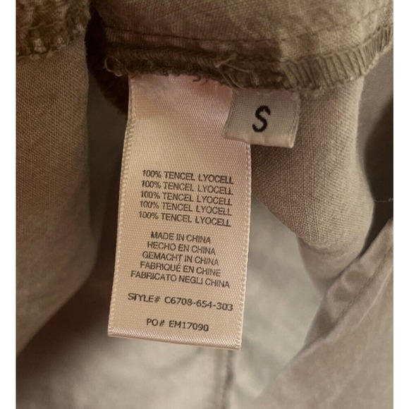 Anthro Cloth & Stone V Neck A Line Tunic Mini Shirt Dress Tencel Pockets Small - Picture 12 of 13